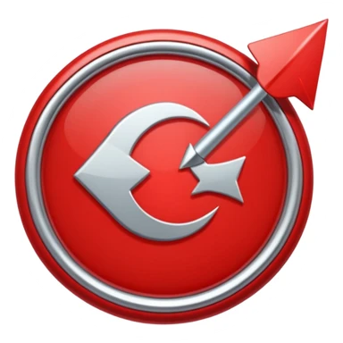 Red circle with a tilted arrow going through it sticker