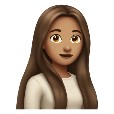 Girl with long brown hair and brown eyws sticker