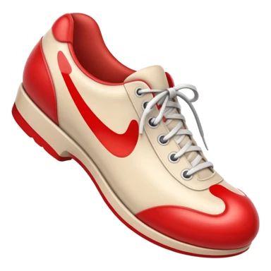3D Apple-style emoji of a shoe with a foot inside, stepping and showing a clear shoe print below. and leg







 sticker