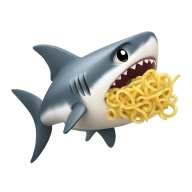 baby shark eating pasta sticker