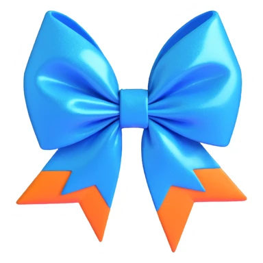 Blue sparkly bow sticker