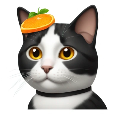 tuxedo cat with orange jello on head sticker