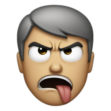 Angry emojis that pulls the tongue sticker