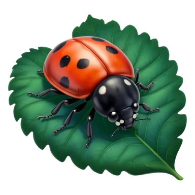  cute BLUE lady bug on leaf sticker