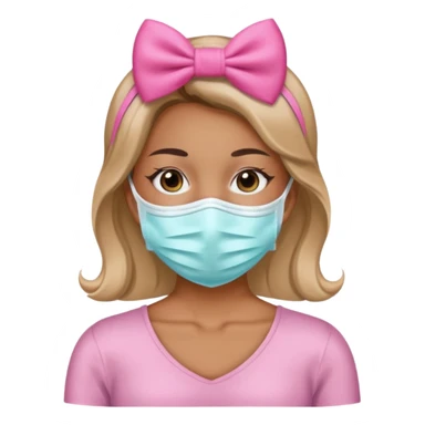 Dentista con un lazo rosa mujer con mascarilla sticker