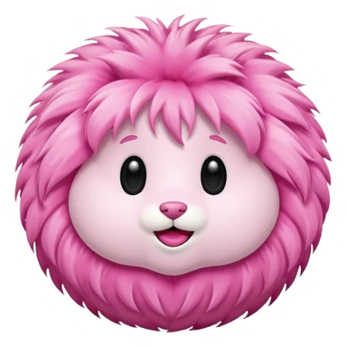 pink fur ball sticker