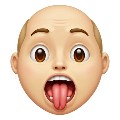 tongue hanging out of open mouth drooling  sticker