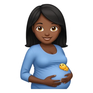 embarazada morena con cabello negro sticker