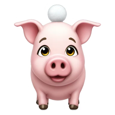 Christmas pig small stuffy  sticker