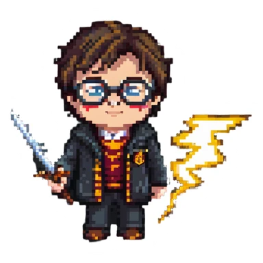 Harry Potter with glasses and a lightning scar sticker