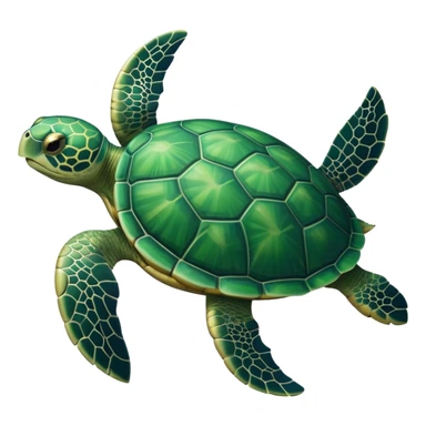 A turtle slowly moves its head side to side, curious and calm under the sea sticker