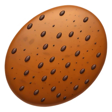 realistic seed, detailed macro close-up, textured surface with natural patterns, shades of brown and little beige with a very few small equal sized distinctive black speckles, oval-shaped, glossy, studio lighting, sharp focus, high-resolution photography, isolated on neutral background sticker