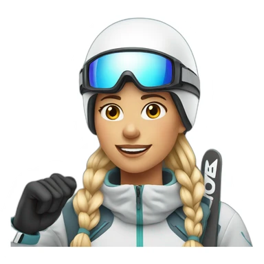 free style female skier on the alps sticker