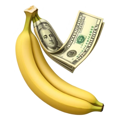 Peeled Banana with dollars inside sticker
