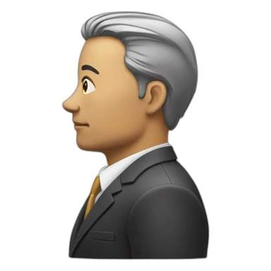 man in suit looking to the right (side view) sticker