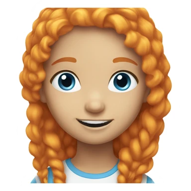 smiling girl with orange hair and blue eyes sticker