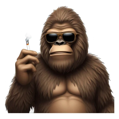 Bigfoot smoking with sunglasses sticker