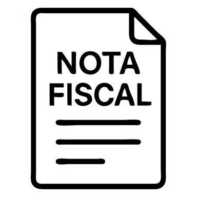 white paper tax document with the text NOTA FISCAL, clean and official look, suitable for an icon sticker