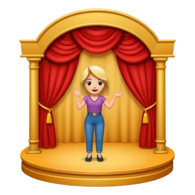 woman making a stage sticker