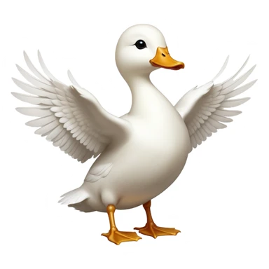 cinematic-[white duck]-realistic-full-body-perched-emoji,-wings-tucked-neatly elegant,-head-tilted-dramatically,-sleek-[white]-feathers,-simplified-yet-realistic-focused-features,-highly-detailed,-glowing-with-an-almost-sarcastic-glow sticker