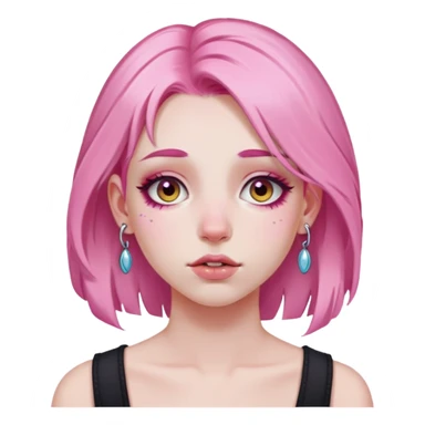 pale girl with pink hair and face piercings sticker
