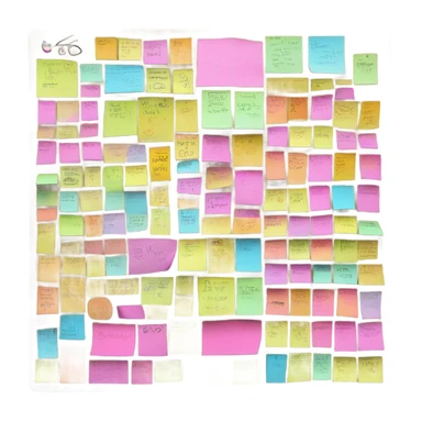 modern sticky notes on board sticker