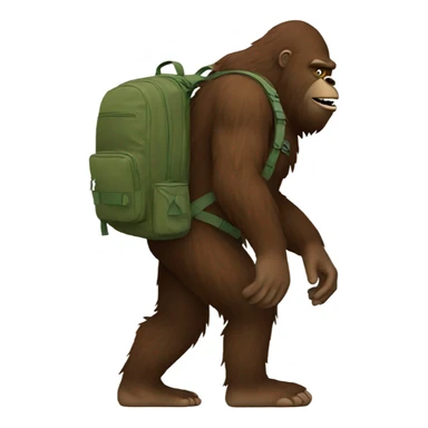 bigfoot with backpack  sticker