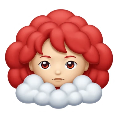 red anime cloud emoj sticker