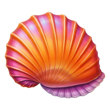 Really vibrant sunset coloured seashell sticker