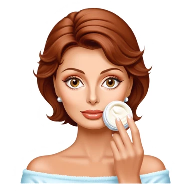 skin care cream application Sophia Loren sticker