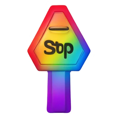 Rainbow stop sign with an Audi logo on it sticker