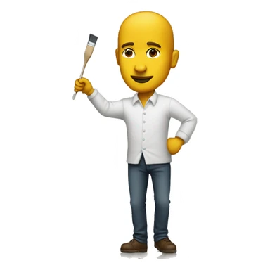 man painting on wall sticker