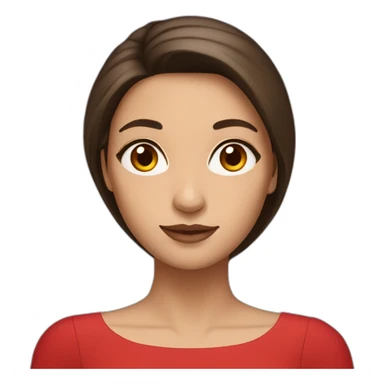 brunette with long straight hair with brown eyes in an evening red dress sticker