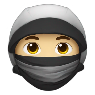 ninja with broken heart emoji eyes sticker