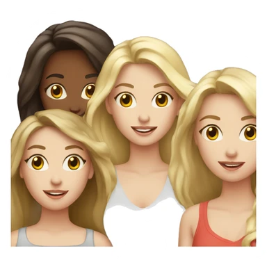 2 blonde girls and 1 brunette girl sticker