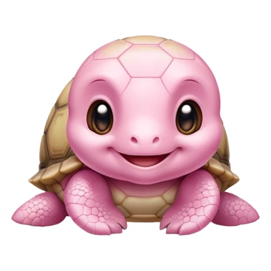 adorable light pink baby turtle smiling sticker