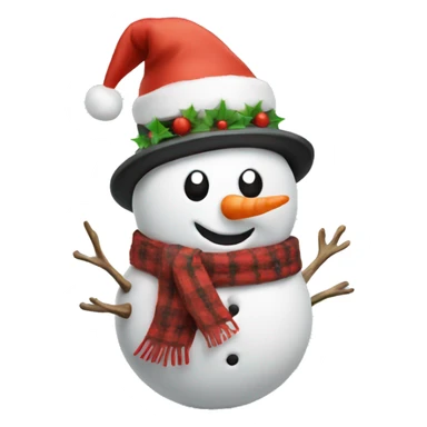 snowman with christmas hat sticker