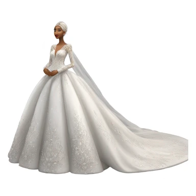 Hyper Realistic ornate ballgown long sleeve Wedding dress with diamanté no model sticker