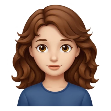 Chica de cabello castaño ondulado sticker