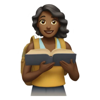 Mujer yendo a estudiar con su libros sticker