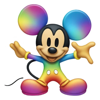 Rainbow colored Mickey Mouse sticker