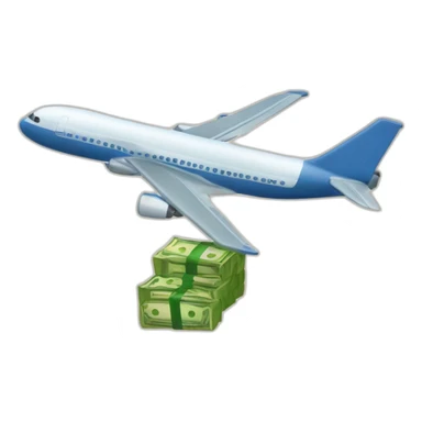 persona tirando dinero de un avion sticker