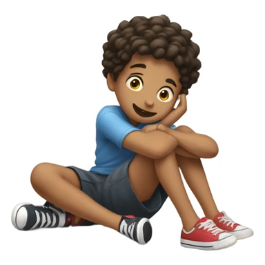 A boy getting a noogie by a girl  sticker