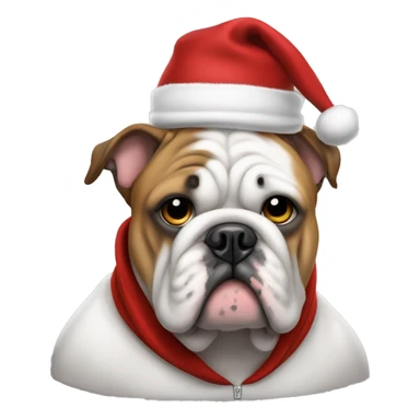 a bulldog with a hoodie and a cap of christmas sticker