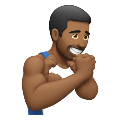 man grabbing his peck muscles  sticker