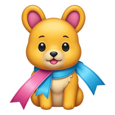 Pookie sticker ribbion sticker