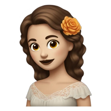 dia de los muertos happy girl with pixie Brown hair sticker