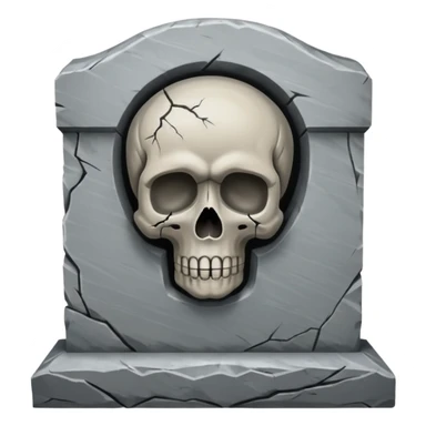 Headstone with skull, front view sticker