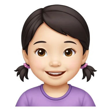 Happy Asian toddler girl sticker