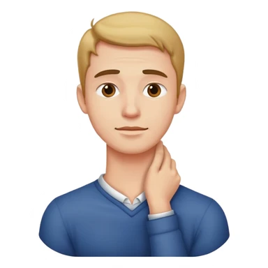 man holding neck  sticker